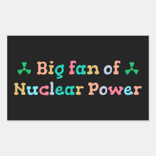 Adesivo Retangular Grande Fã da Energia Nuclear