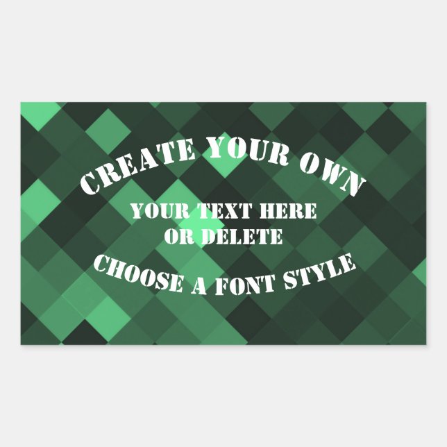 Adesivo Retangular Grande Fundo de Pixel - Verde (Frente)