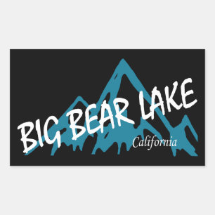 Adesivo Retangular Grande Lago Bear Montanhas Califórnia