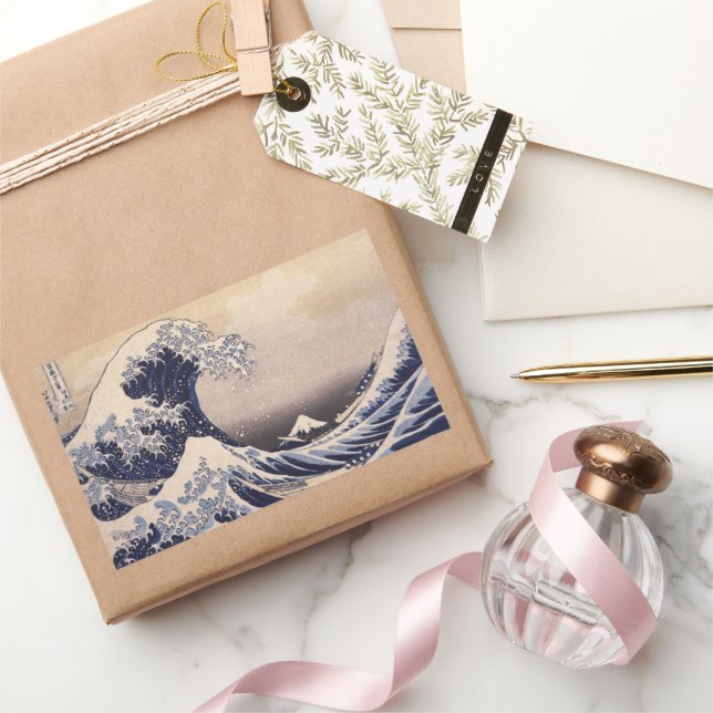 Adesivo Retangular Grande Onda na Costa de Kanagawa por Hokusai (Presentear)