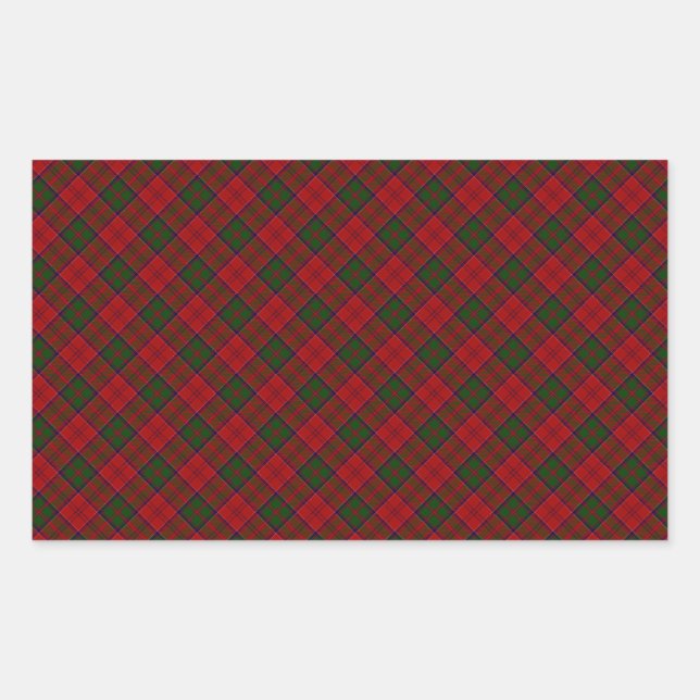 Adesivo Retangular Grant Clan Tartan Designed Impressão (Frente)