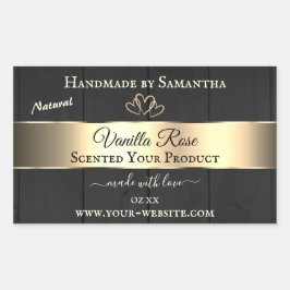 Adesivo Retangular Grãos Dourados de Decor de Mão Negra Rotulagens de