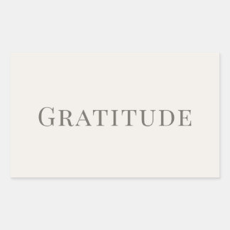 Adesivo Retangular Gratidão – Design de Tipografia Minimalista