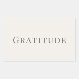 Adesivo Retangular Gratitude – Minimal Typography Design