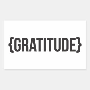 Adesivo Retangular Gratitude - suportada - preto e branco