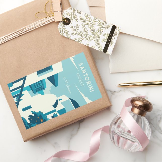 Adesivo Retangular Grécia de Texto Personalizada (Presentear)