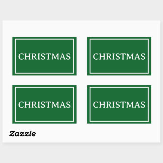 Adesivo Retangular Green Simple Christmas Word