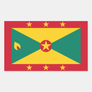 Adesivo Retangular Grenada/Grenadan/bandeira granadina