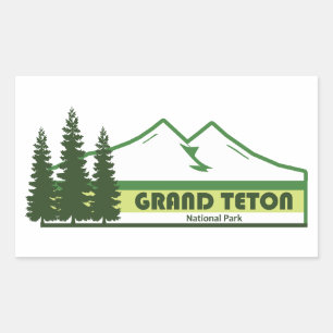 Adesivo Retangular Greve Verde do Parque Nacional de Grand Teton