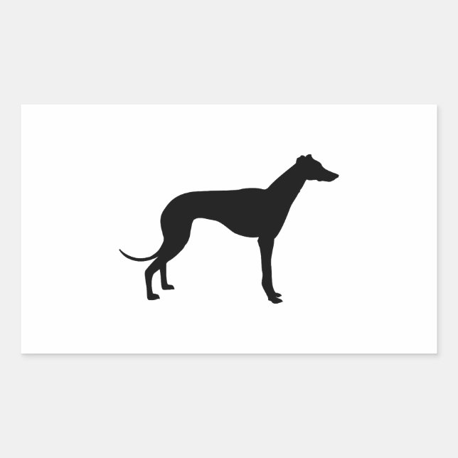 Adesivo Retangular Greyhound Silhouette (Frente)