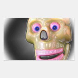 Adesivo Retangular Grinning Spooky Color Skull Halloween