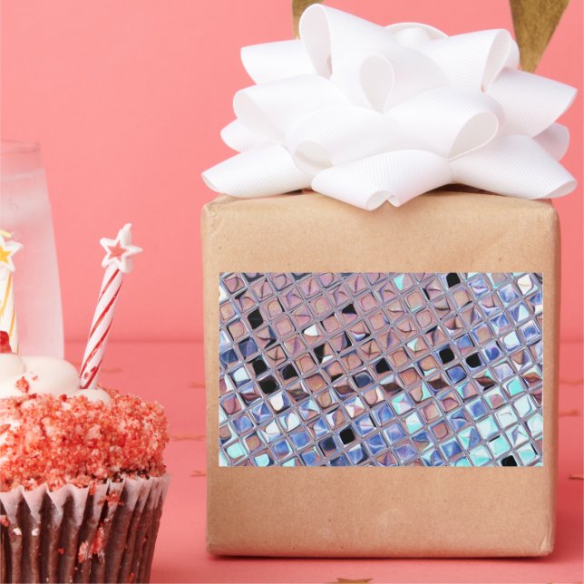 Adesivo Retangular Groovy Disco Ball Mirror Ball Globe (Festa)