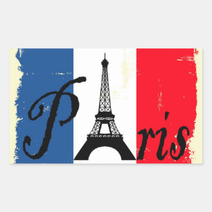 Adesivo Retangular Grunge Paris