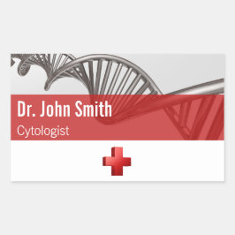 Adesivo Retangular Grupo de DNA da Ciência Médica Profissional