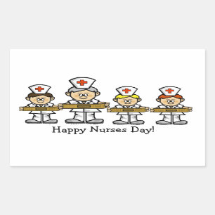 Adesivo Retangular Grupo de Enfermeiros Masculinos