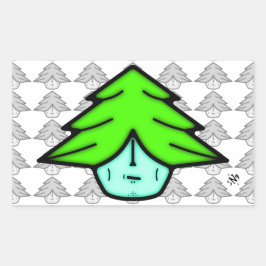 Adesivo Retangular Guerreiro das árvores (cara tipo cartoon) v1.1