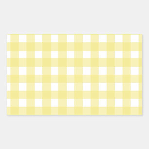 Adesivo Retangular Guingão amarelo pálido e branco
