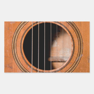 Adesivo Retangular Guitarra rústica