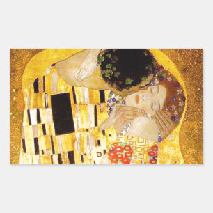 Adesivo Retangular Gustav Klimt A Pintura Clássica Beija