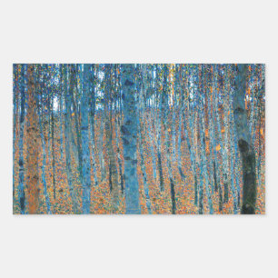 Adesivo Retangular Gustav Klimt Floresta de Faia Arte Fino Vintage