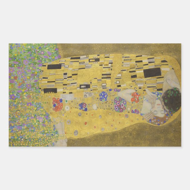 Adesivo Retangular Gustav Klimt "O Beijo" (Frente)