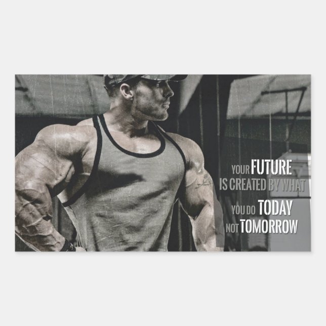Adesivo Retangular Gym Motivacional (Frente)