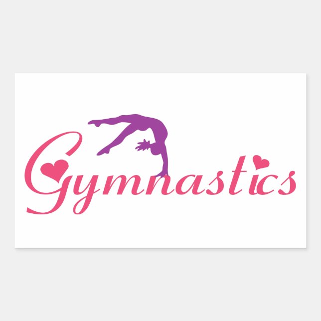 Adesivo Retangular Gymnastics Love Sticker (Frente)