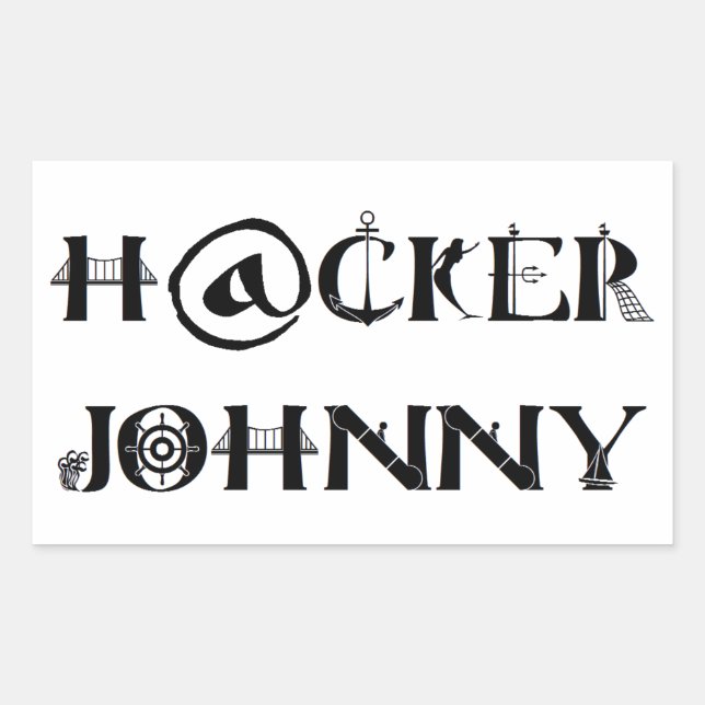 Adesivo Retangular hacker Johnny (Frente)