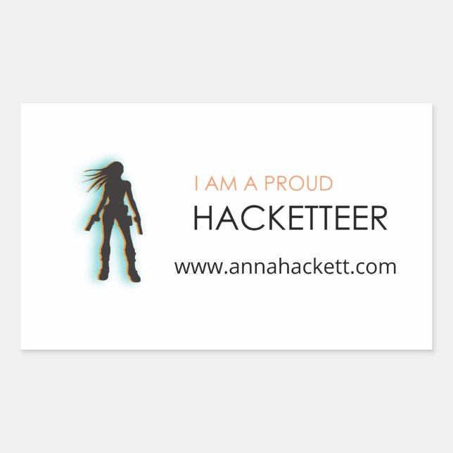 Adesivo Retangular Hacketteer Sticker (Frente)
