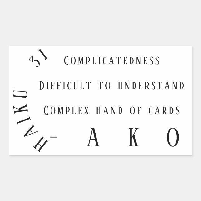 ADESIVO RETANGULAR HAIKU 31 (Frente)