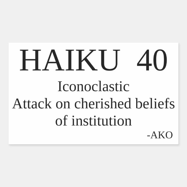 ADESIVO RETANGULAR HAIKU 40 (Frente)
