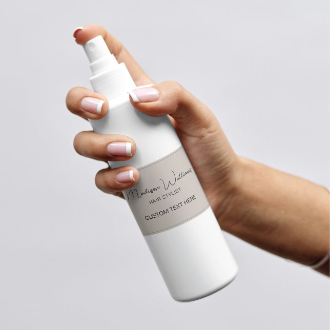 Adesivo Retangular Hair Stylist Modern Beige (Hair Stylist Modern Beige Rectangular Sticker)