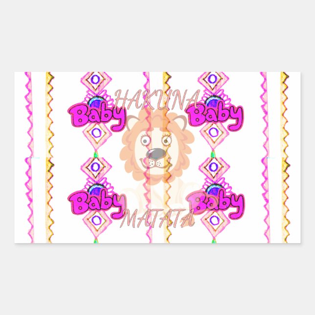 Adesivo Retangular Hakuna Matata: Belo Leão Design Motif (Frente)