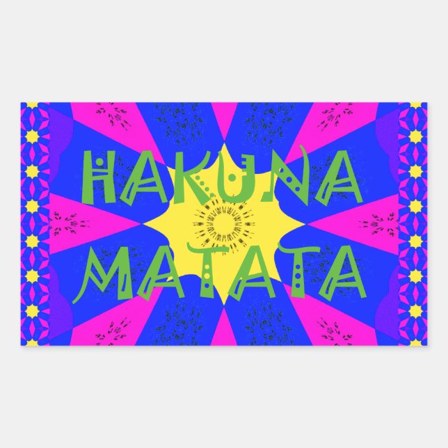 Adesivo Retangular Hakuna Matata Belos Design de Cores Incríveis (Frente)