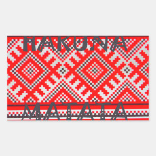 Adesivo Retangular Hakuna Matata Pattern Art Impressão