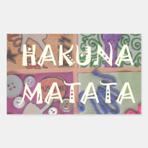 Adesivo Retangular Hakuna Matata - Sinal de Arte Impressão