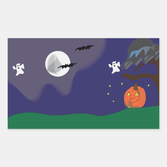Adesivo Retangular Halloween (Frente)