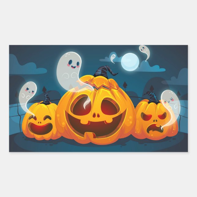 Adesivo Retangular Halloween (Frente)