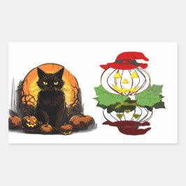 Adesivo Retangular Halloween de palitos para crianças