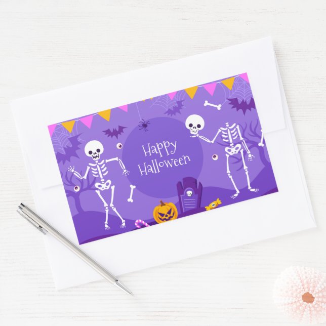 Adesivo Retangular Halloween Fofo   (Envelope)