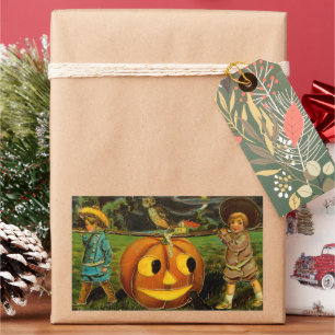 Adesivo Retangular Halloween Jack-o-Lantern Harvest Night por Criança