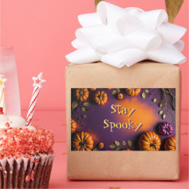 Adesivo Retangular Halloween Pumpkins