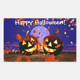 Adesivo Retangular Halloween Pumpkins Brincando