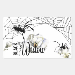 Adesivo Retangular Halloween Stamp Collection "Black Widow"