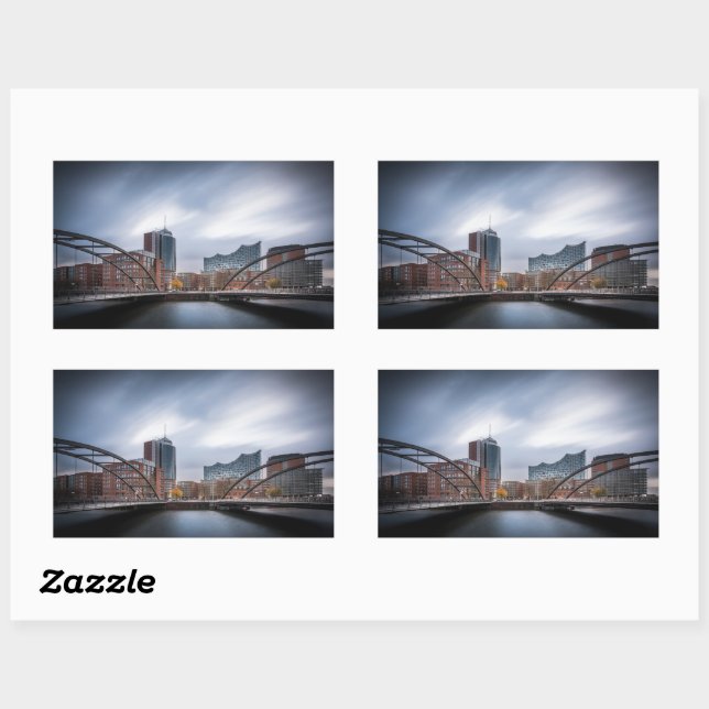 Adesivo Retangular Hamburgo Alemanha (Folha)