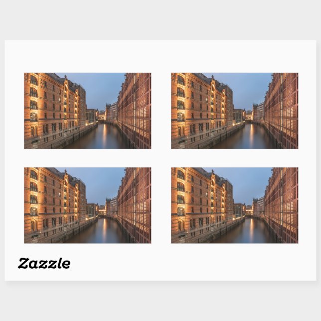 Adesivo Retangular Hamburgo Alemanha (Folha)