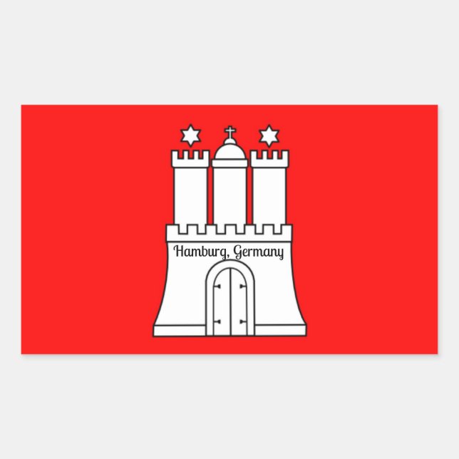 Adesivo Retangular Hamburgo, pavilhão da Alemanha (Frente)