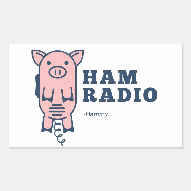 Adesivo Retangular Hammy, Radio Sticker (Frente)