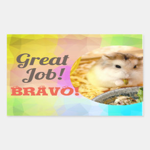 Adesivo Retangular HammyVille - Excelente de Hamster Bonito Bravo