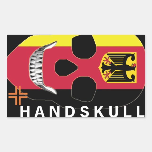 Adesivo Retangular HANDSKULL Alemanha - Sticker (Frente)